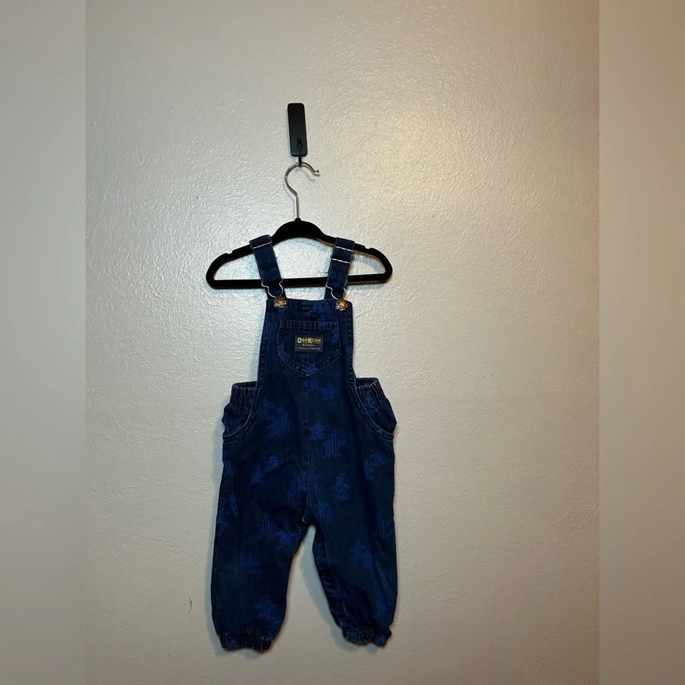 OshKosh B'Gosh‎ Vintage Clown Printed Denim Overalls